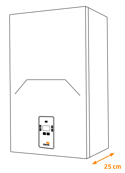 Su diseño compacto (70x42x25 cm) permite instalarla fácilmente incluso en el interior de un mueble de cocina. Además, con el sistema Connect Smart WiFi, podrás controlar la caldera desde tu móvil o tablet, programar la temperatura y ahorrar hasta un 15% adicional de energía.